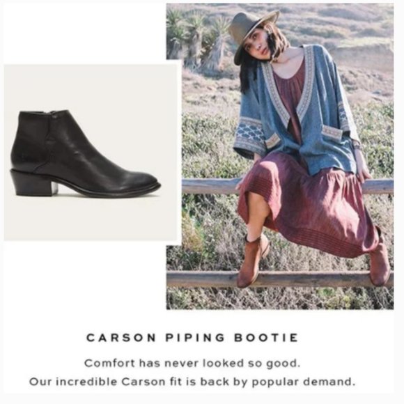 Frye Carson Piping Off-White Retro Chelsea Almond Toe Low Block Heel Ankle Boots - Picture 5 of 16